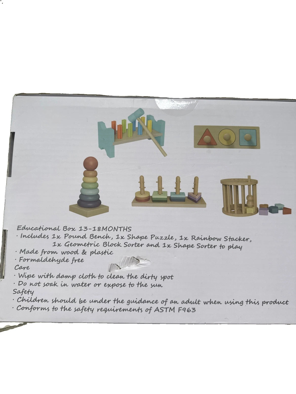 Charlie & Aria Educational Box 13-18 Months Montessori Wooden Toys 42 PCS New