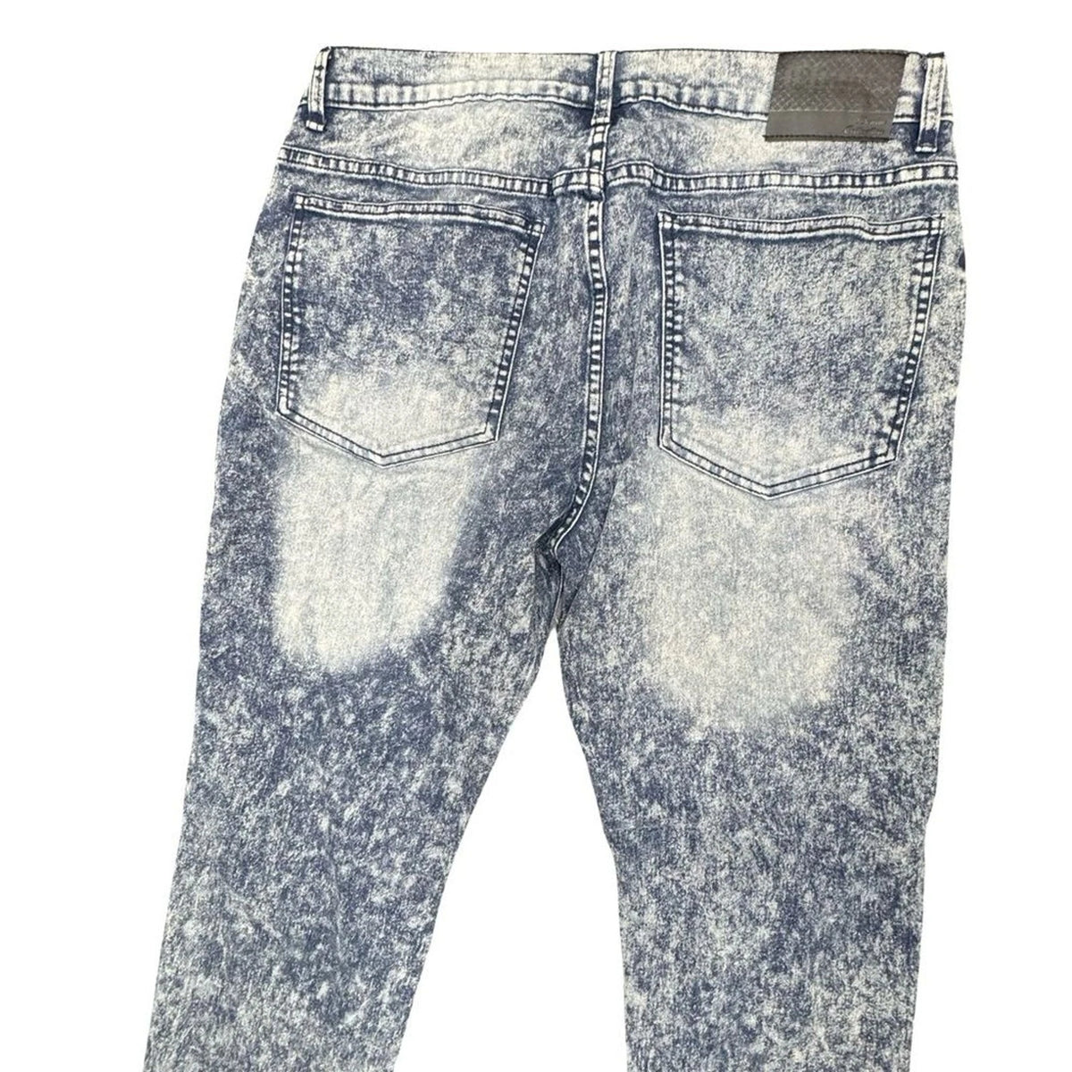 Chams Stretch Straight Jeans Men's 38x30 Blue Acid Wash Denim Y2K
