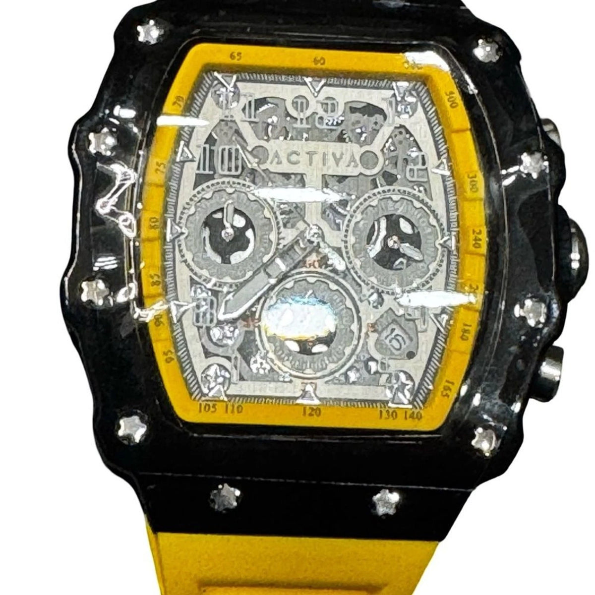Activa Fury x Invicta Men's 44.3mm Yellow Skeleton Watch ACW2305-001 BNIB