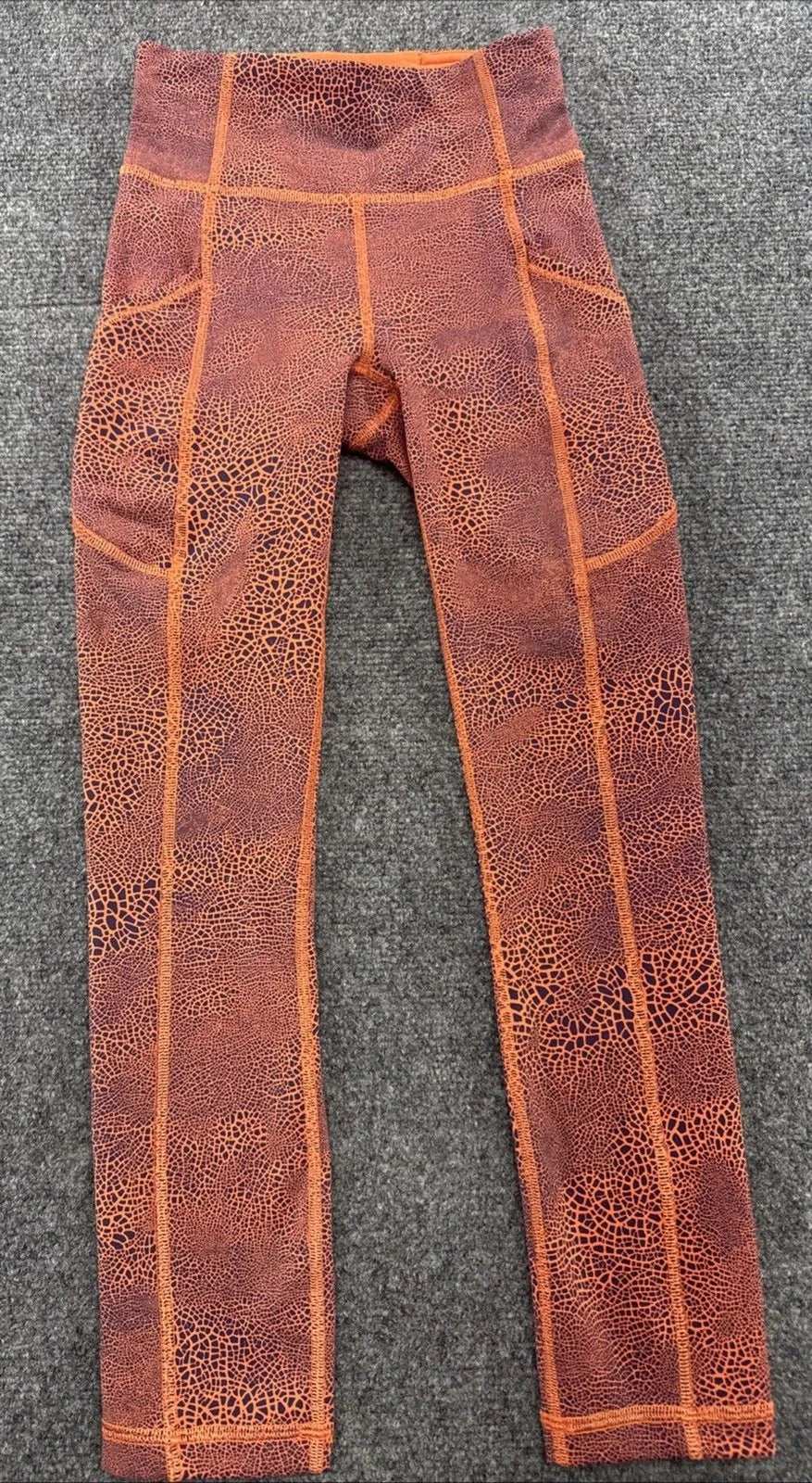 Lululemon Womens Leggings Size 4 Orange Purple Abstract Print High Rise