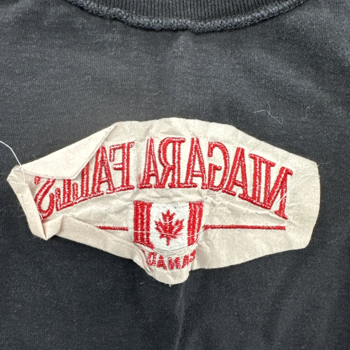 Vintage Niagara Falls Canada Embroidered T Shirt Kids Small Made USA Black