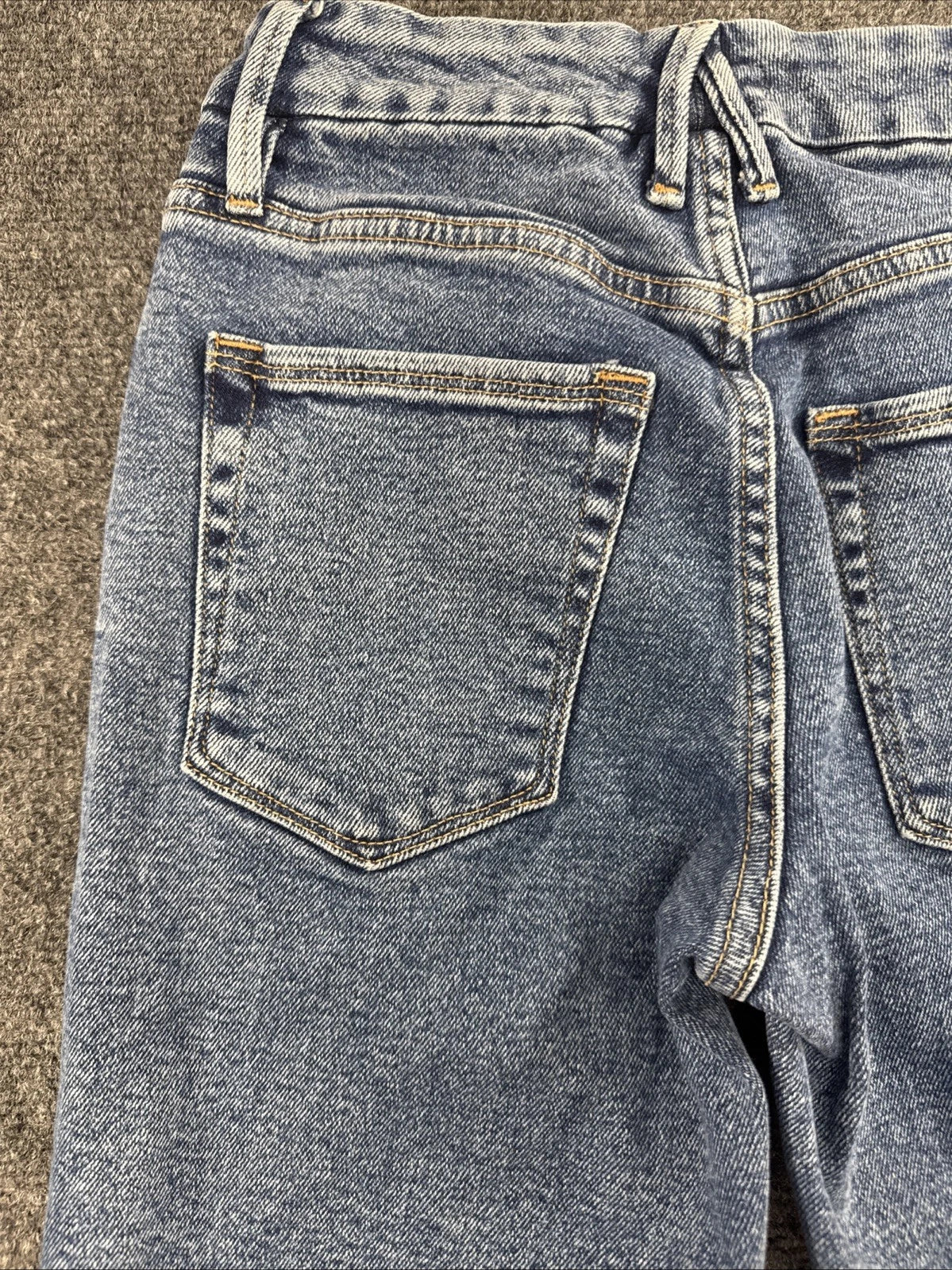 Good American Good Flare Jeans Womens 0 25 High Rise Blue Raw Hem GFH127T