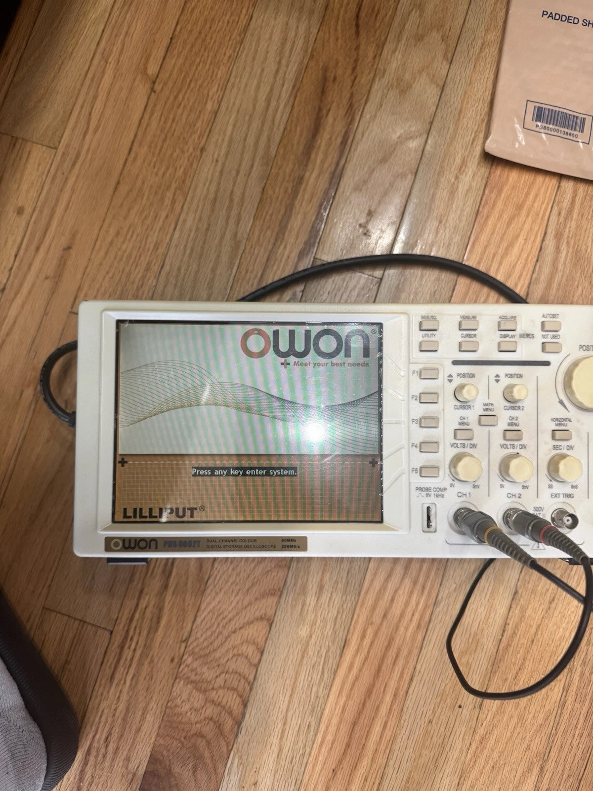 OWON PDS6062T 60MHz Digital Storage Oscilloscope 2 Channel Tested w Probes
