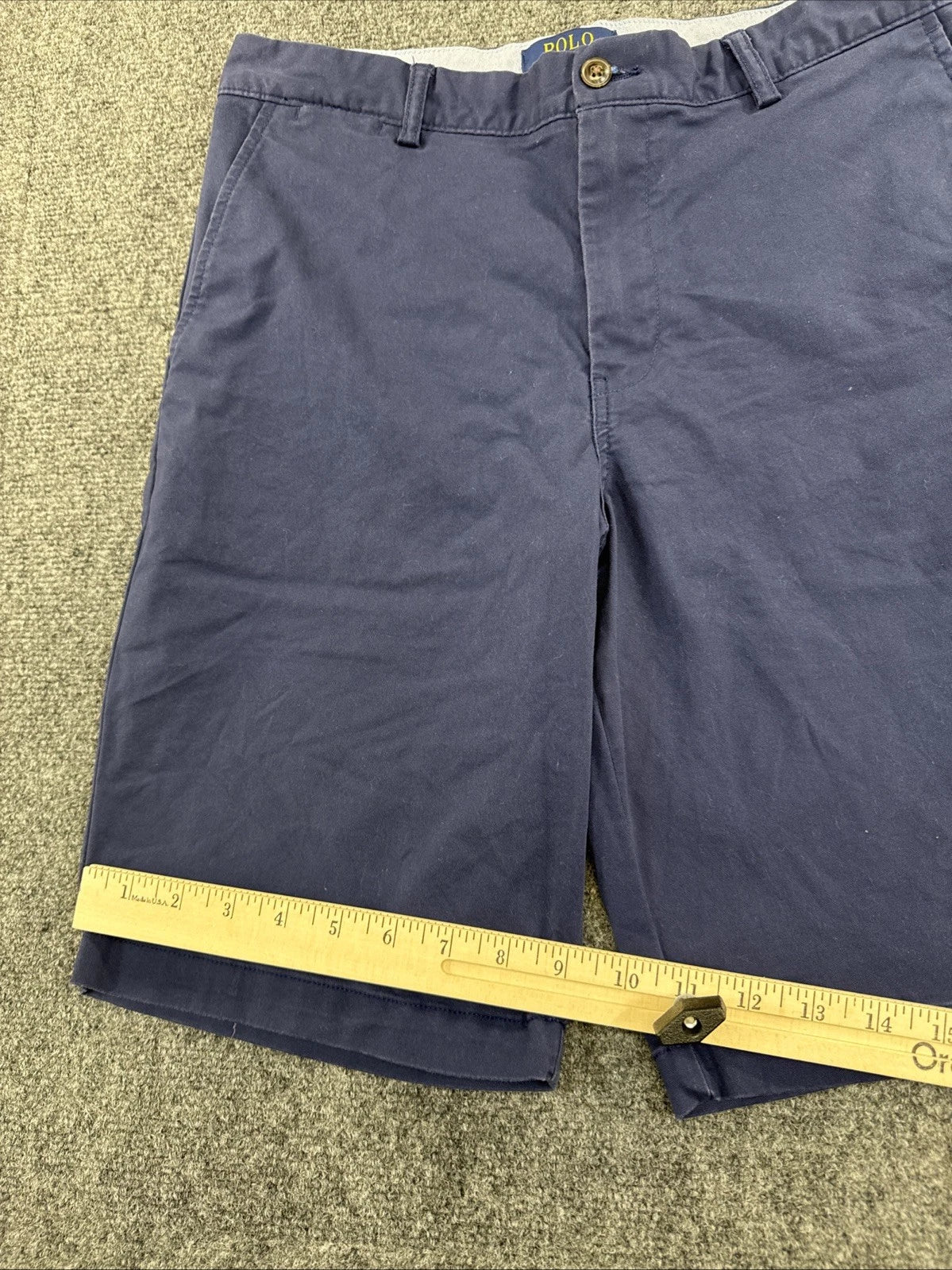Polo Ralph Lauren Boys 20 Navy Blue Flat Front Chino Shorts Preppy