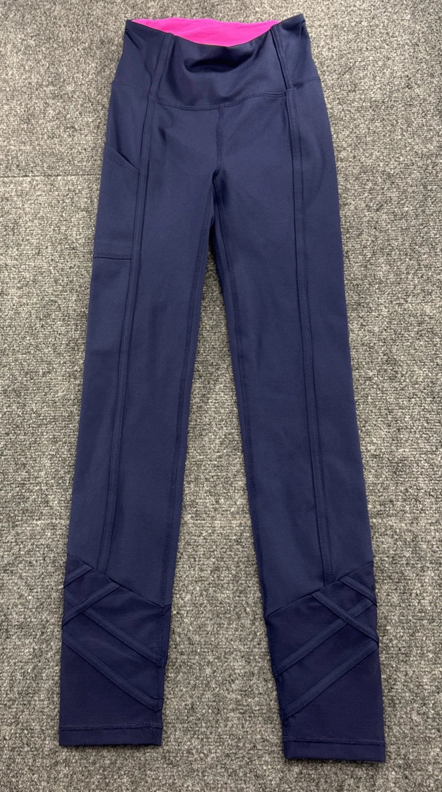 Lilly Pulitzer Luxletic Weekender Leggings Womens XXS Navy Pink Mesh 003401