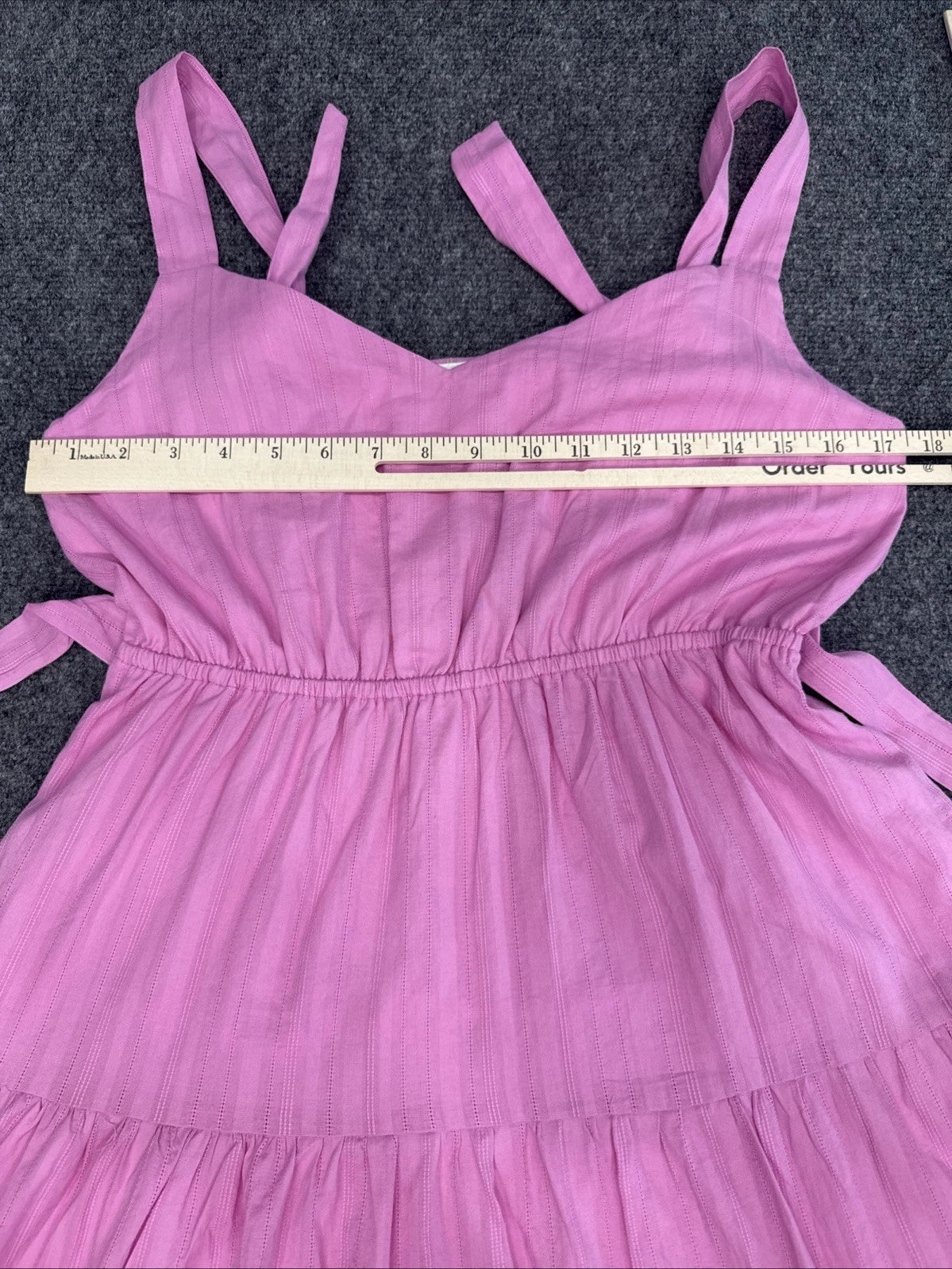 Heart Lily Pink Tiered Midi Dress Women’s Medium NWT Tie Shoulder Belted