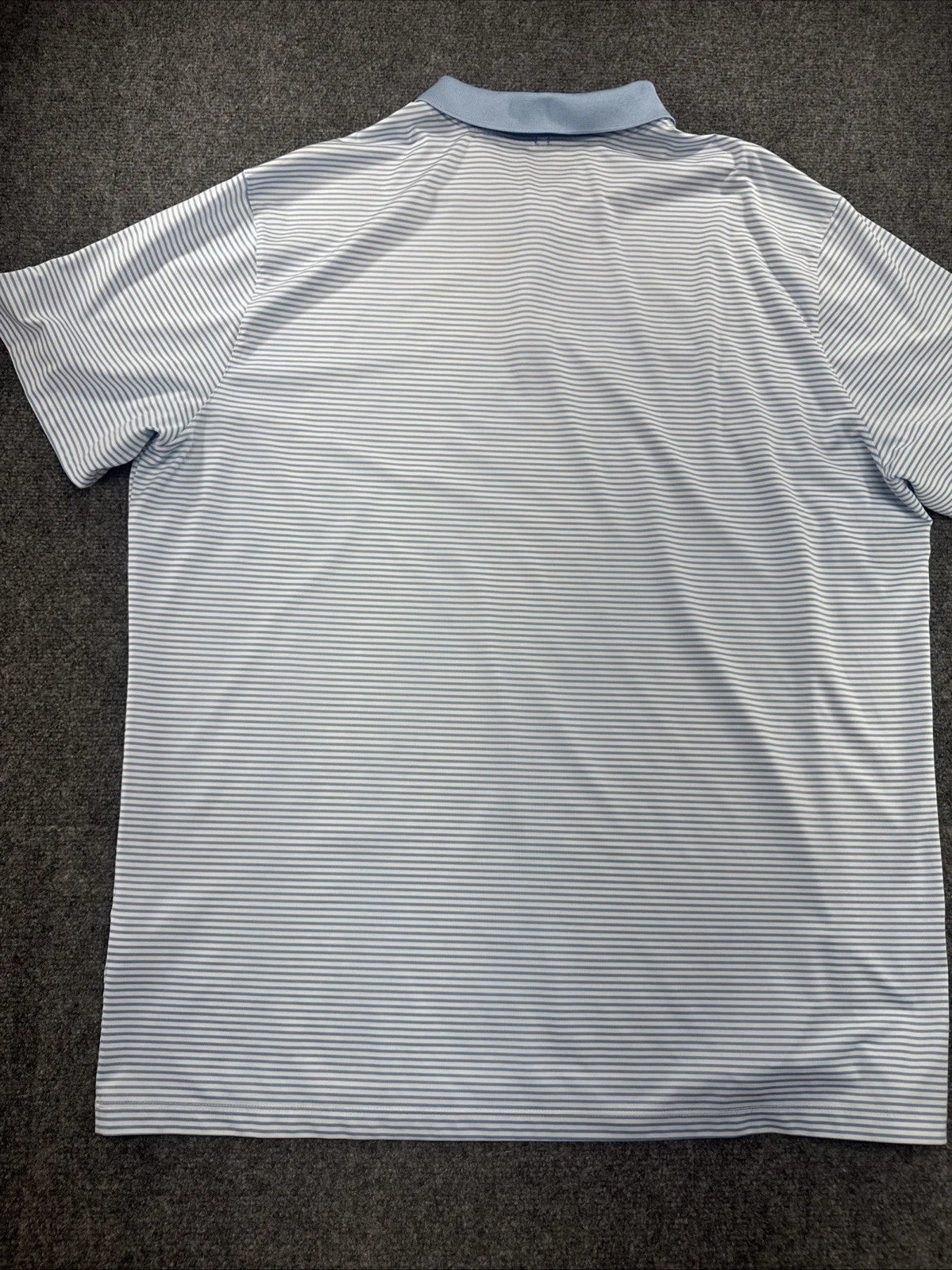 Nike Golf Dri-FIT Men's XXL Blue White Striped Standard Fit Polo Shirt