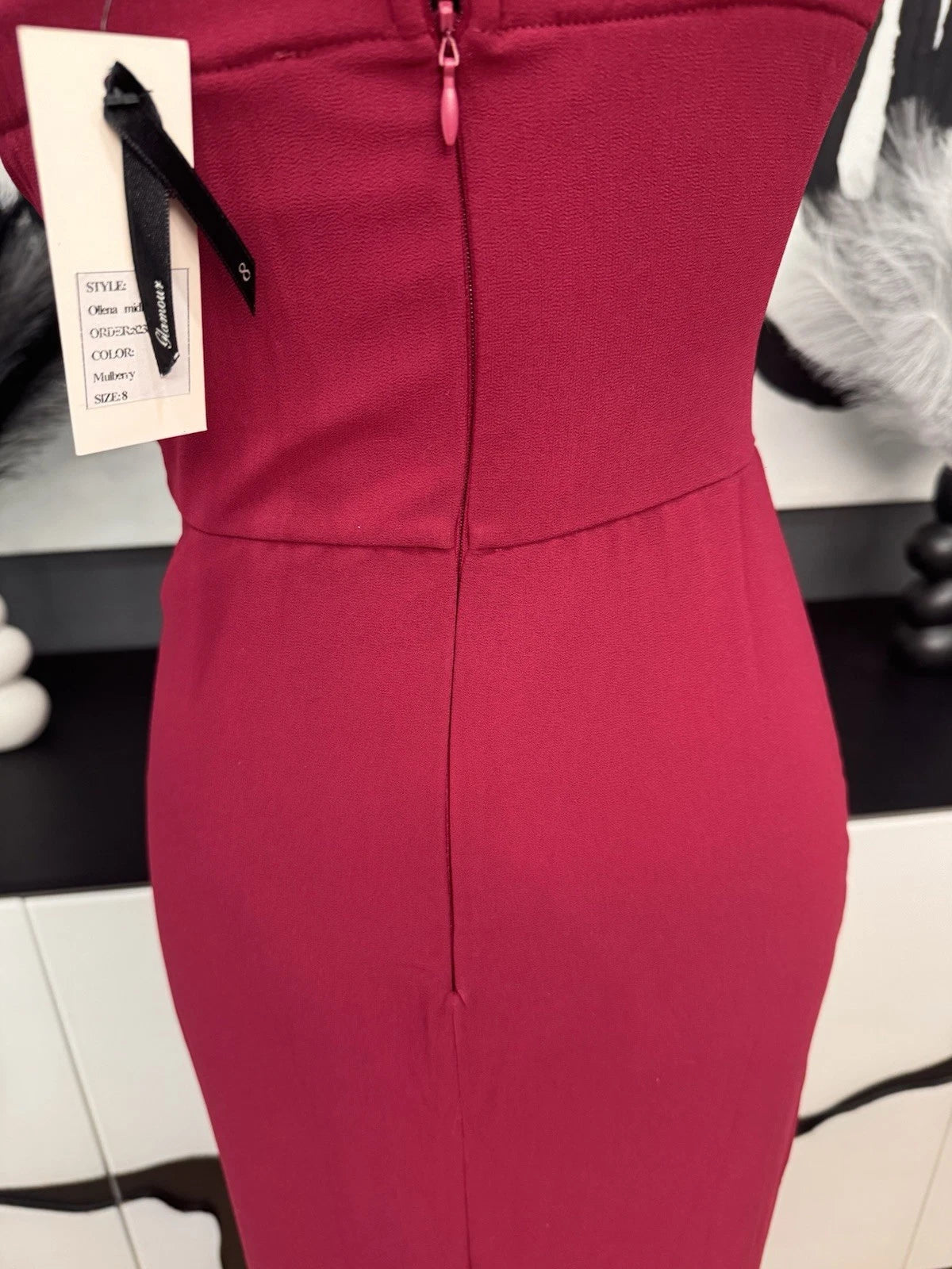 TFNC London Ollena Midi Dress Womens 8 Mulberry Purple Formal Cocktail NWT