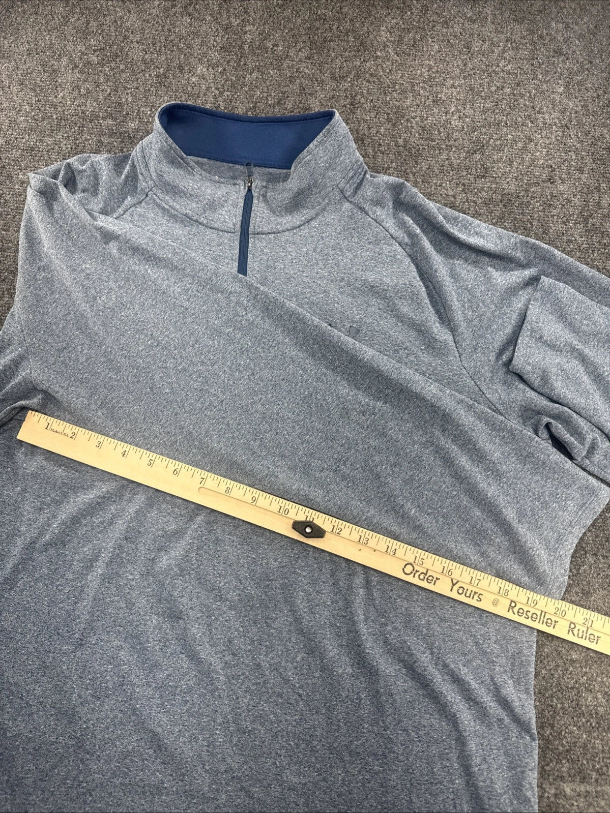 Under Armour HeatGear 1/4 Zip Pullover Mens 2XL Blue Heather Loose Performance