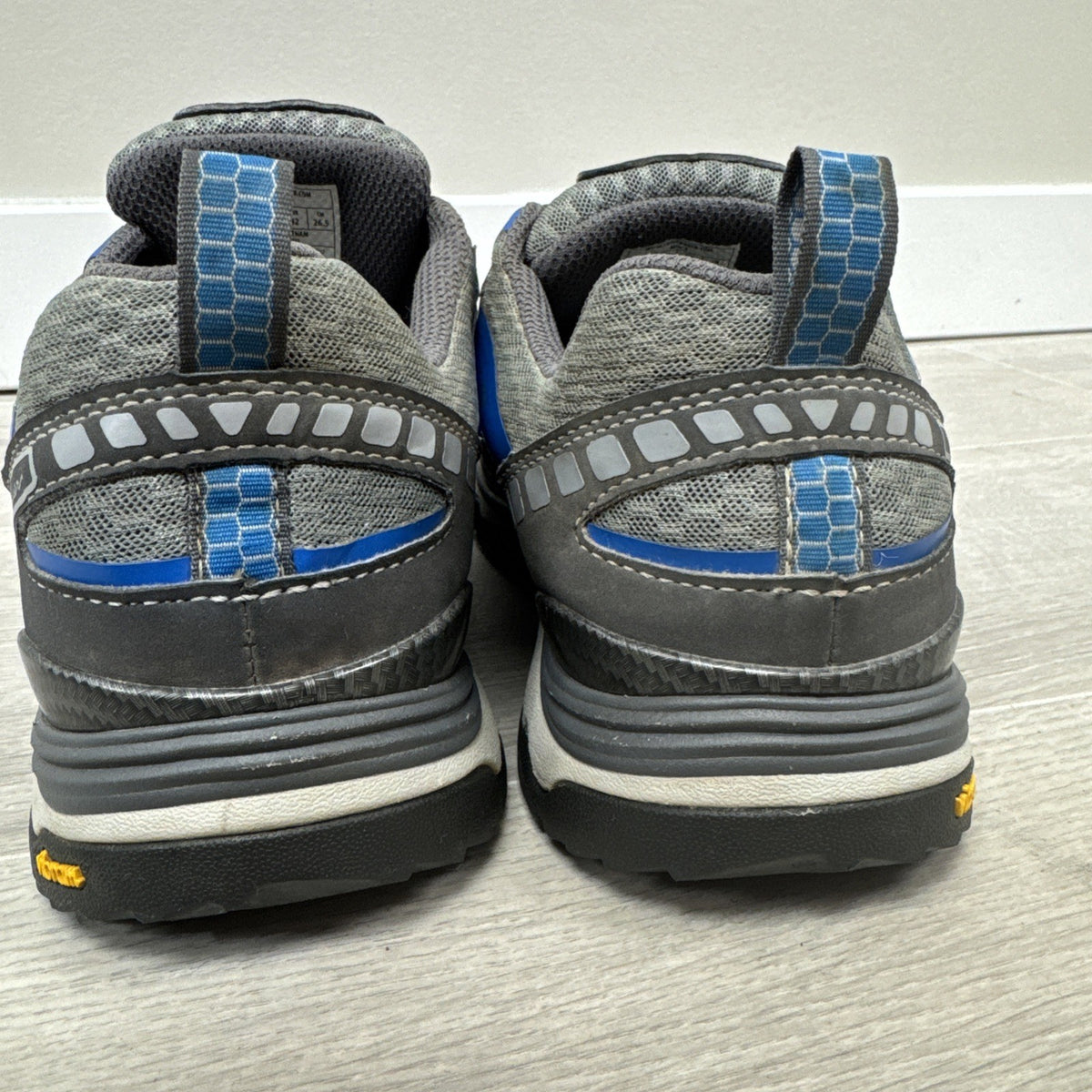 Eddie Bauer Waterproof Vibram Trail Hiking Shoes Gray Blue Men's Size 8.5