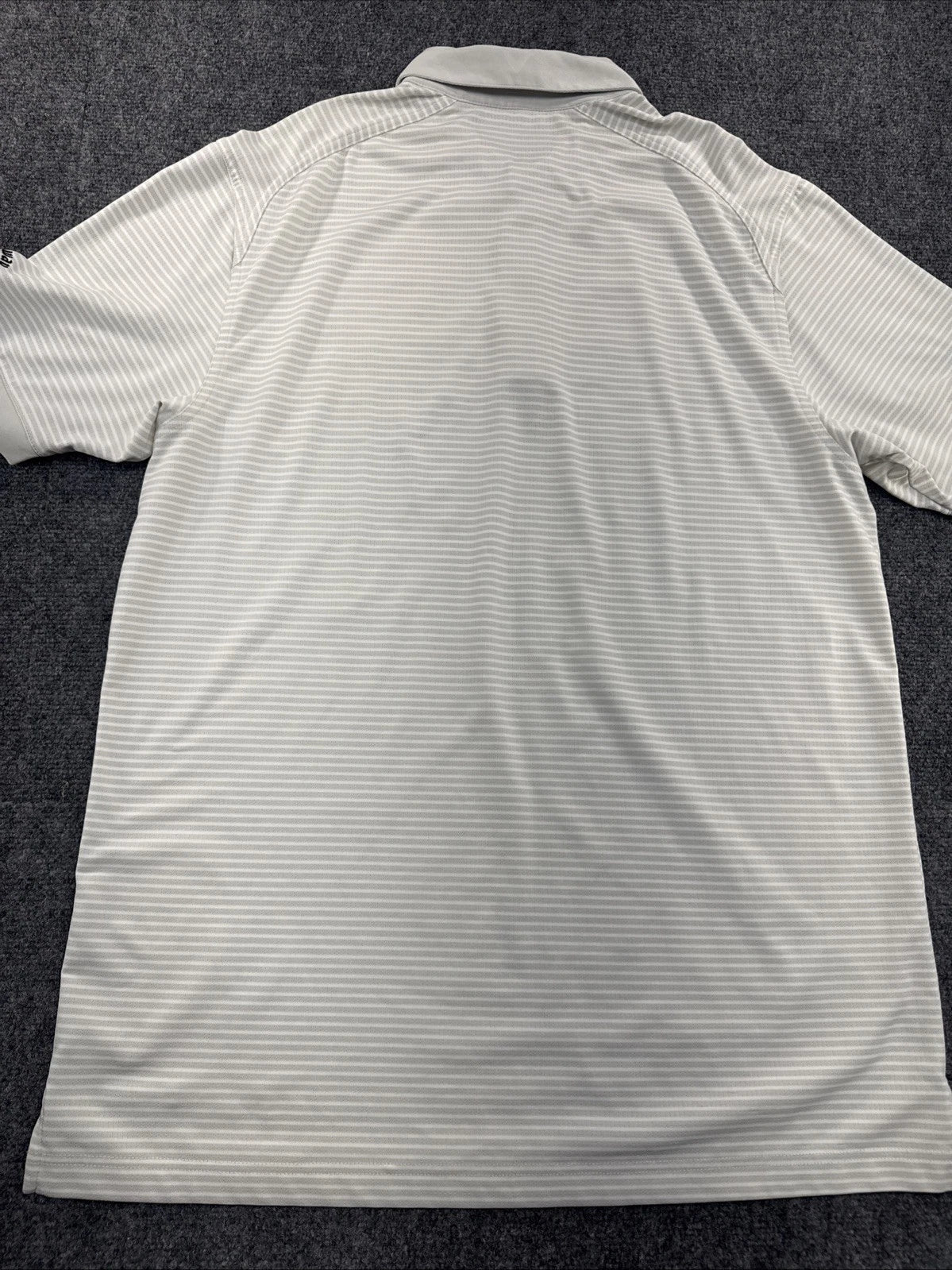 Callaway Opti-Dri Golf Polo Men’s L Gray White Striped Stretch Performance