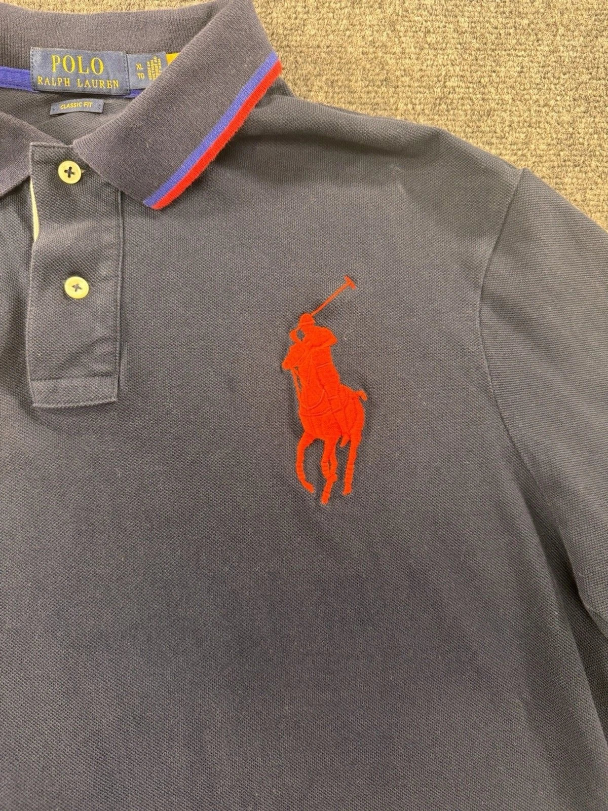 Polo Ralph Lauren Big Pony USA Shield Polo Shirt Navy XL Classic Fit