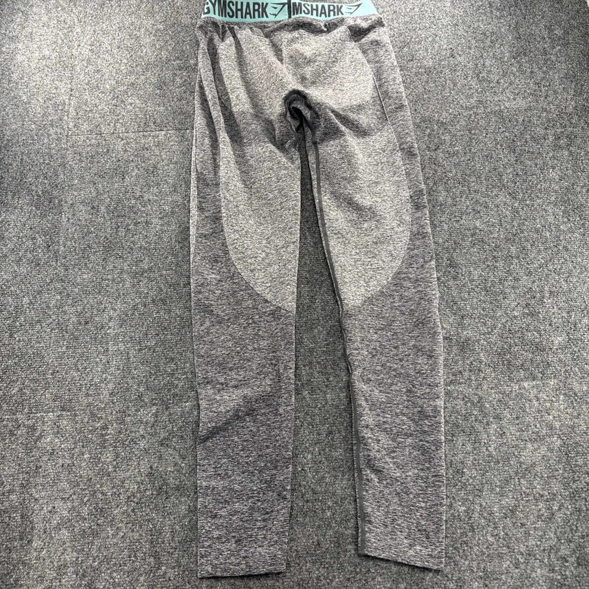 Gymshark Flex Leggings Womens Medium Gray Teal Low Rise Workout Compression