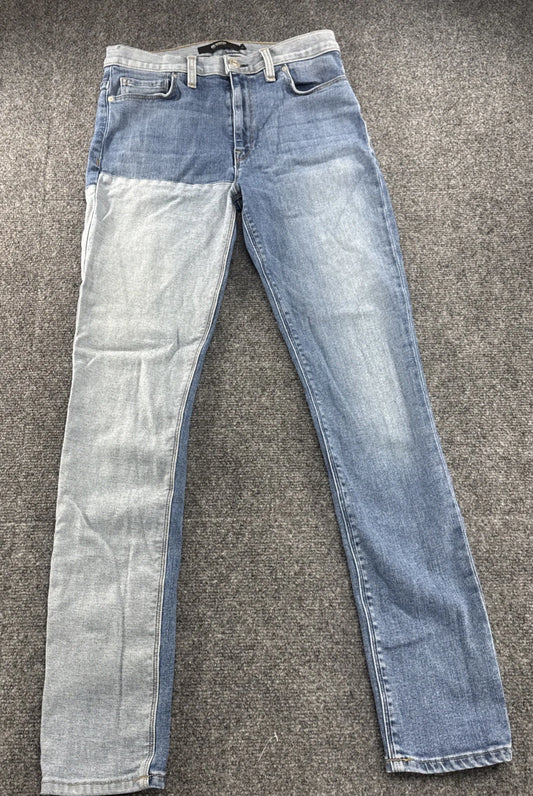 Hudson Barbara Skinny Jeans Size 26 Made USA Two Tone Colorblock Denim