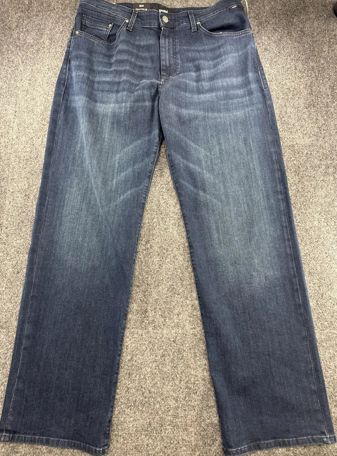 Mavi MAX Relaxed Wide Leg Jeans Men 33x32 Blue Wash Stretch Denim NWT