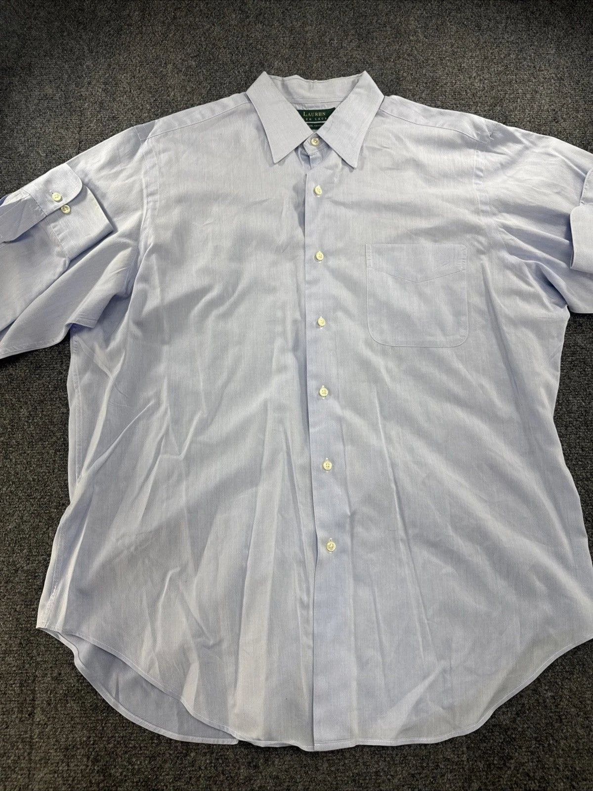Lauren Ralph Lauren Mens 16.5 34-35 Light Blue Cotton Dress Shirt