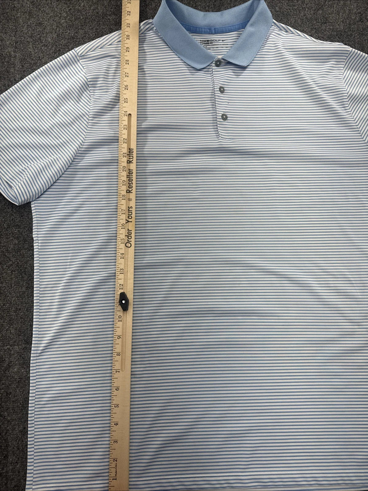 Nike Golf Dri-FIT Men's XXL Blue White Striped Standard Fit Polo Shirt