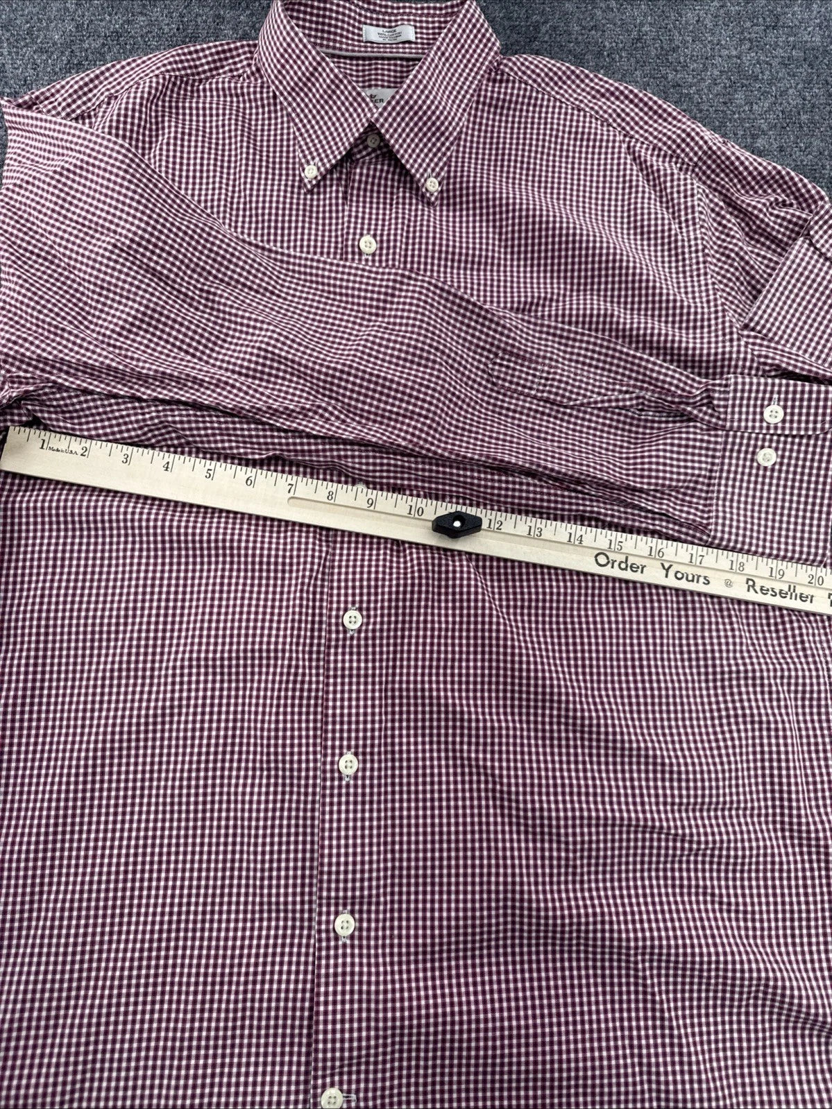 Peter Millar Crown Button Down Shirt Men’s Large Red Blue Gingham 100% Cotton