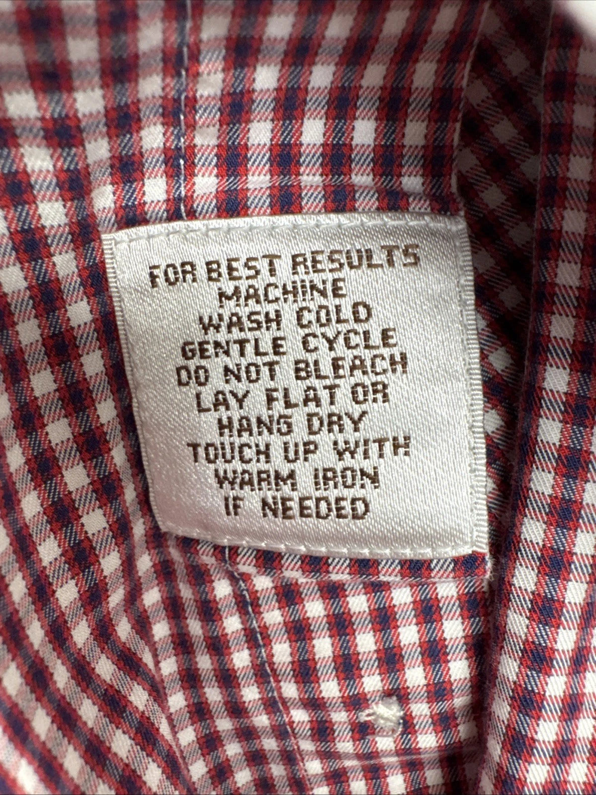 Peter Millar Crown Button Down Shirt Men’s Large Red Blue Gingham 100% Cotton