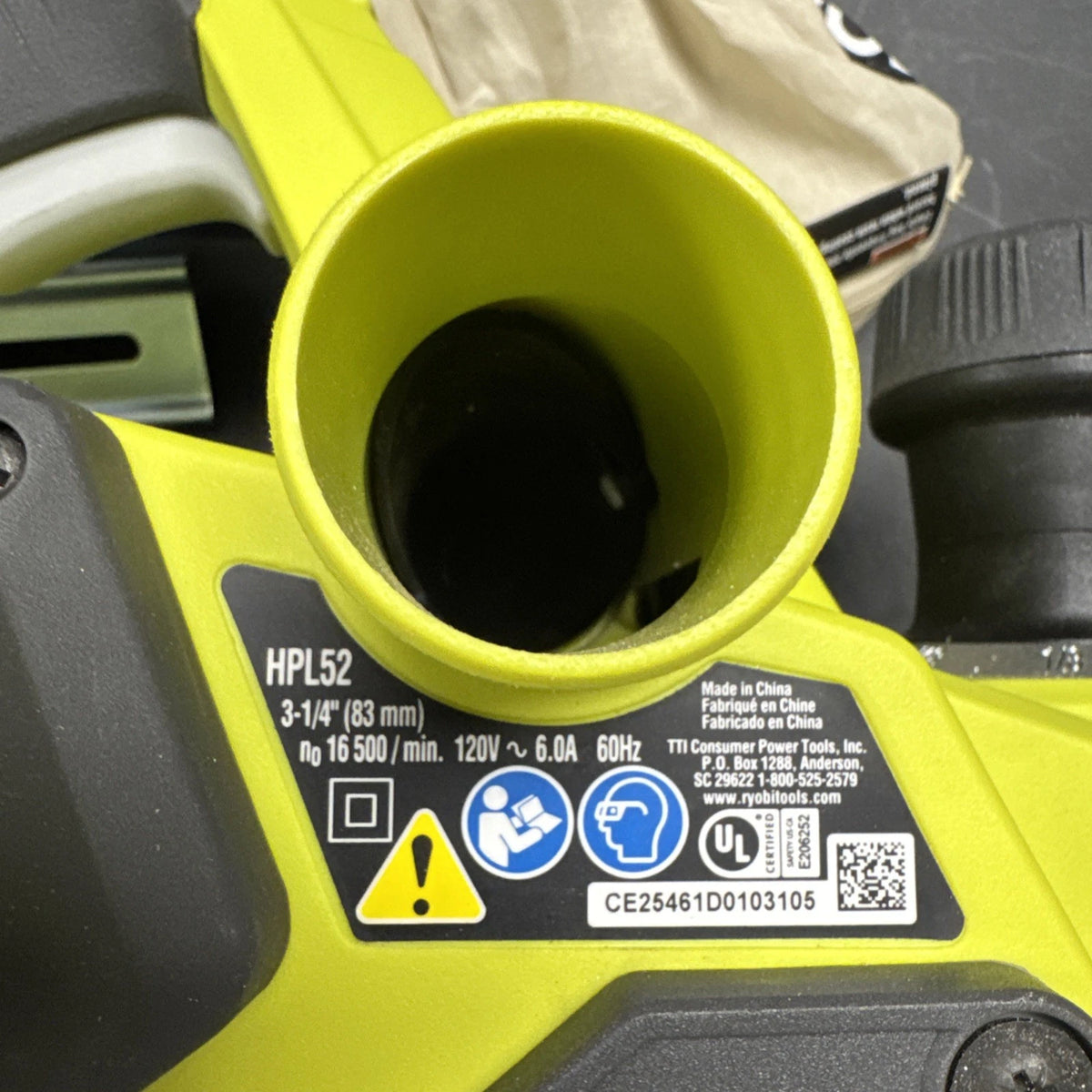 RYOBI HPL52K 6 Amp Corded Hand Planer 3-1/4" Dust Bag Carry Bag Open Box