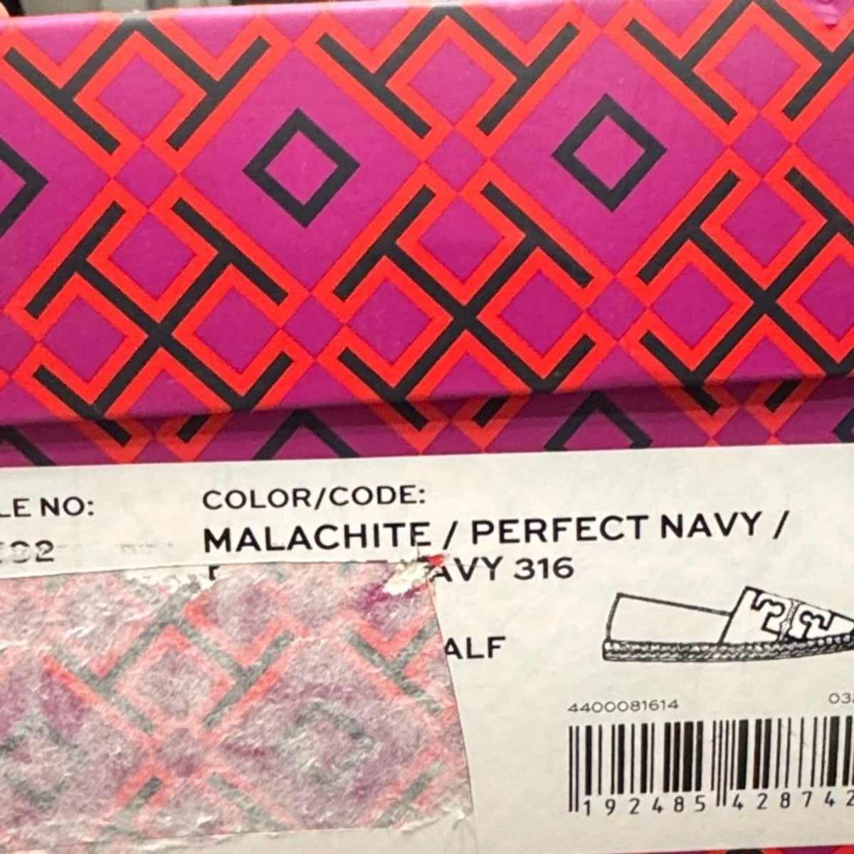 Tory Burch Ines Espadrille Loafers Women’s 6 Malachite Navy BNIB