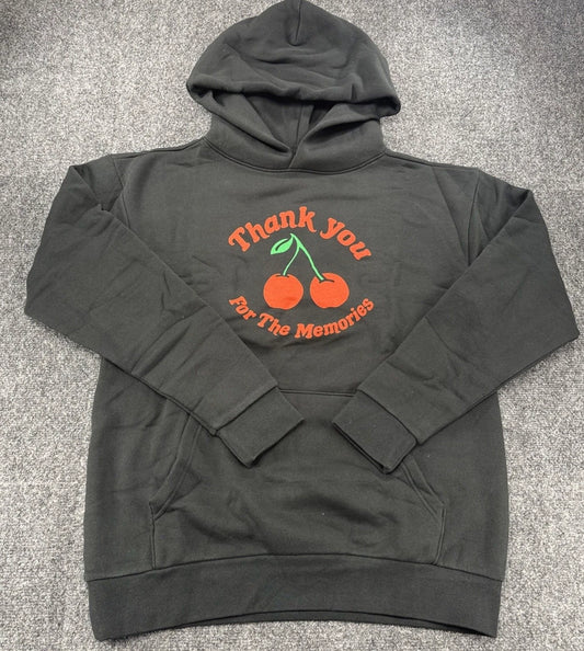 Market Studios Thank You For The Memories Cherry Hoodie, XS, Black (NWOT)