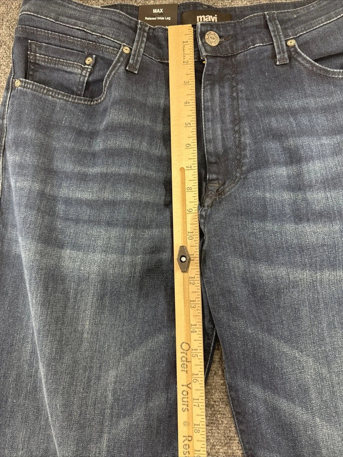 Mavi MAX Relaxed Wide Leg Jeans Men 33x32 Blue Wash Stretch Denim NWT