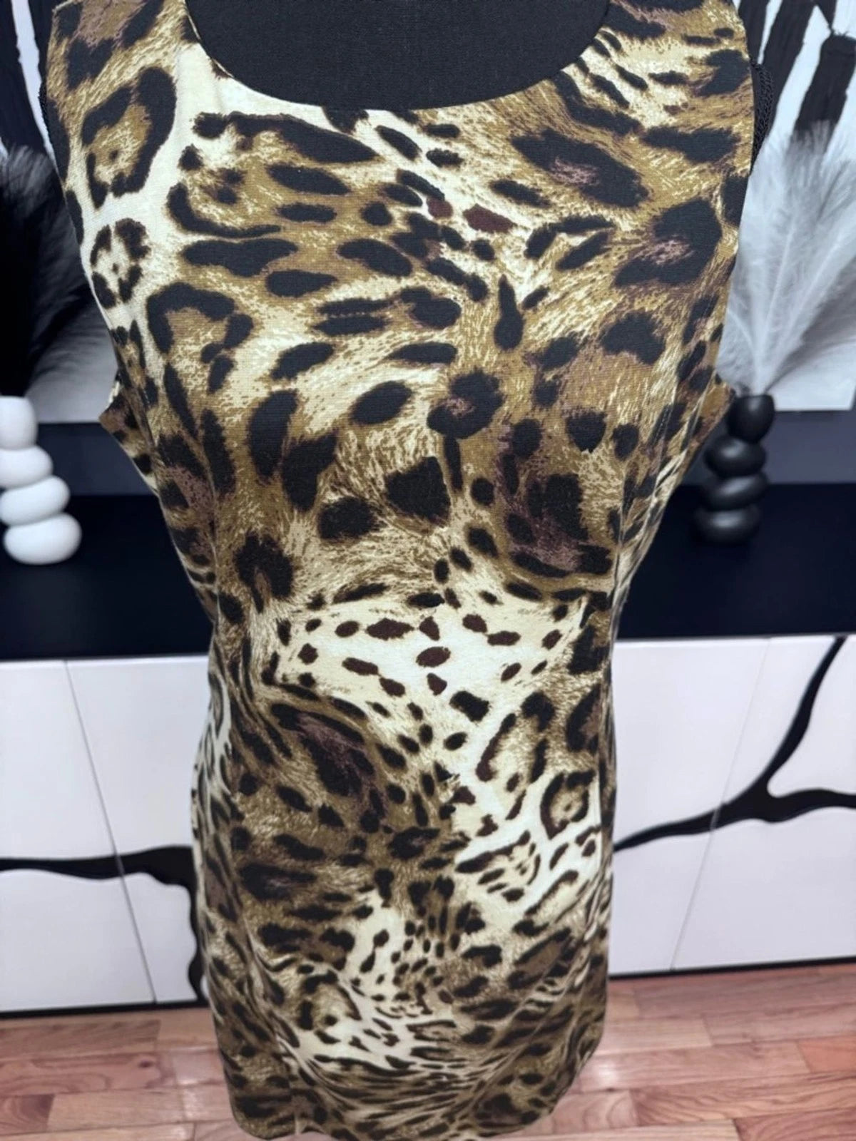 Philosophy Leopard Print Shift Mini Dress Women's 12 Sleeveless Party Chic EUC