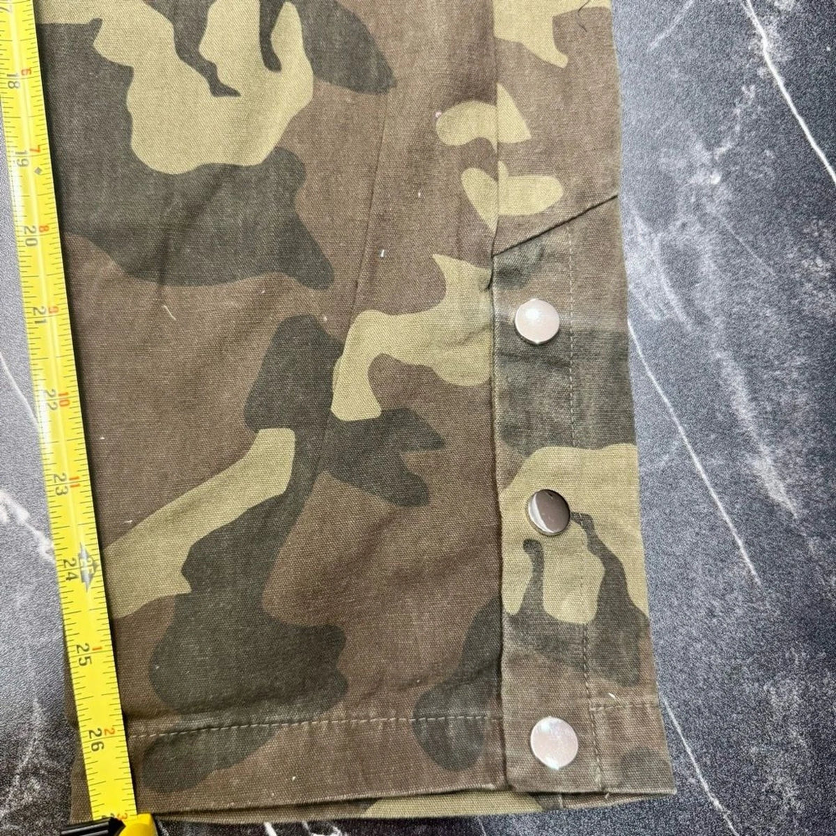 MNML Green Camo Cargo Pants Mens XS Orange Drawstring Streetwear