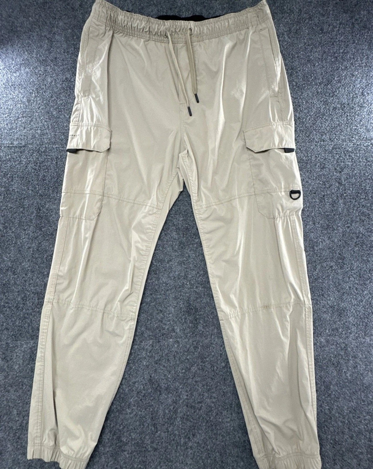 H&M Cargo Jogger Pants Men’s Medium Beige Utility Nylon Drawstring 29L EUC