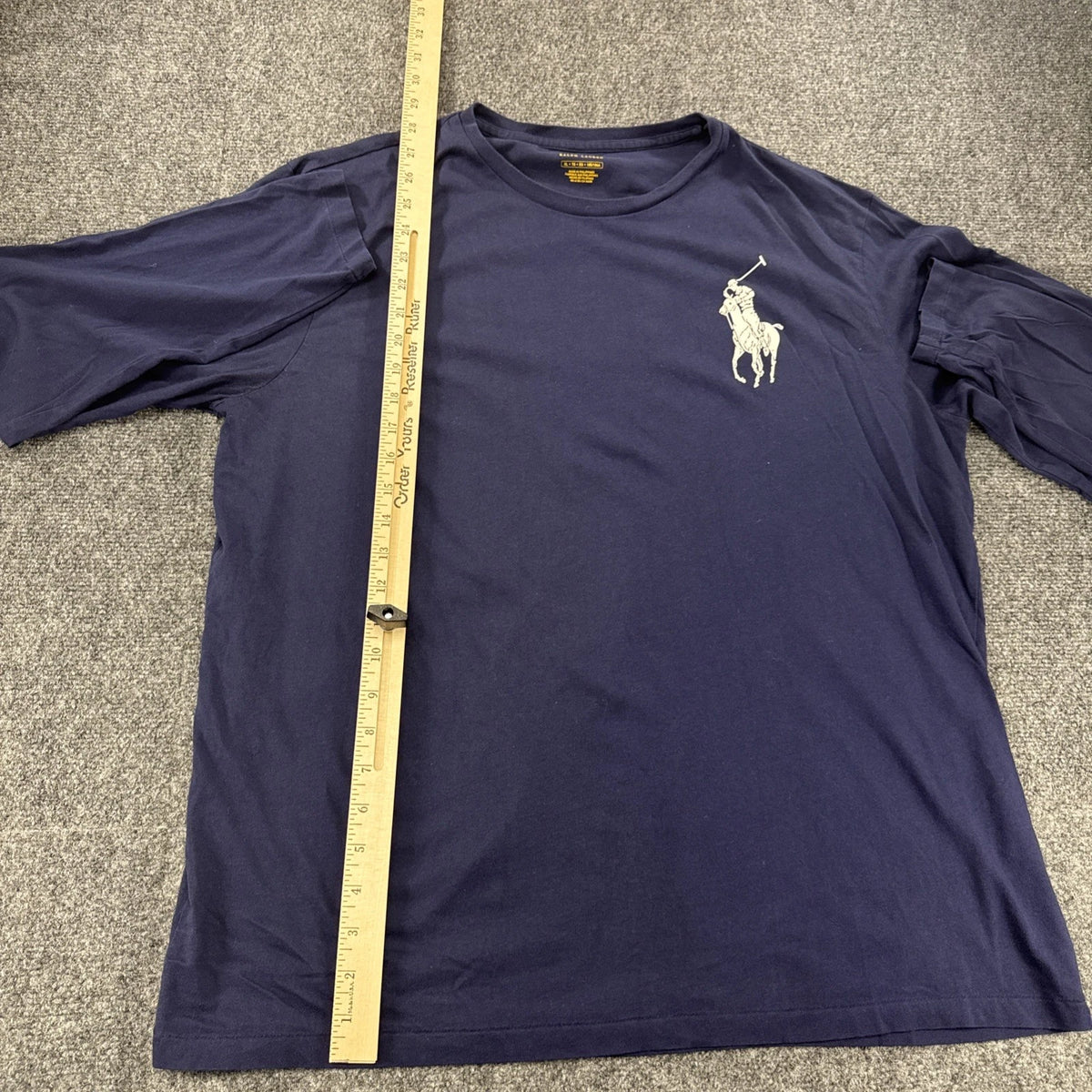 Polo Ralph Lauren Big Pony Long Sleeve T-Shirt Navy Logo Men’s XL Cotton