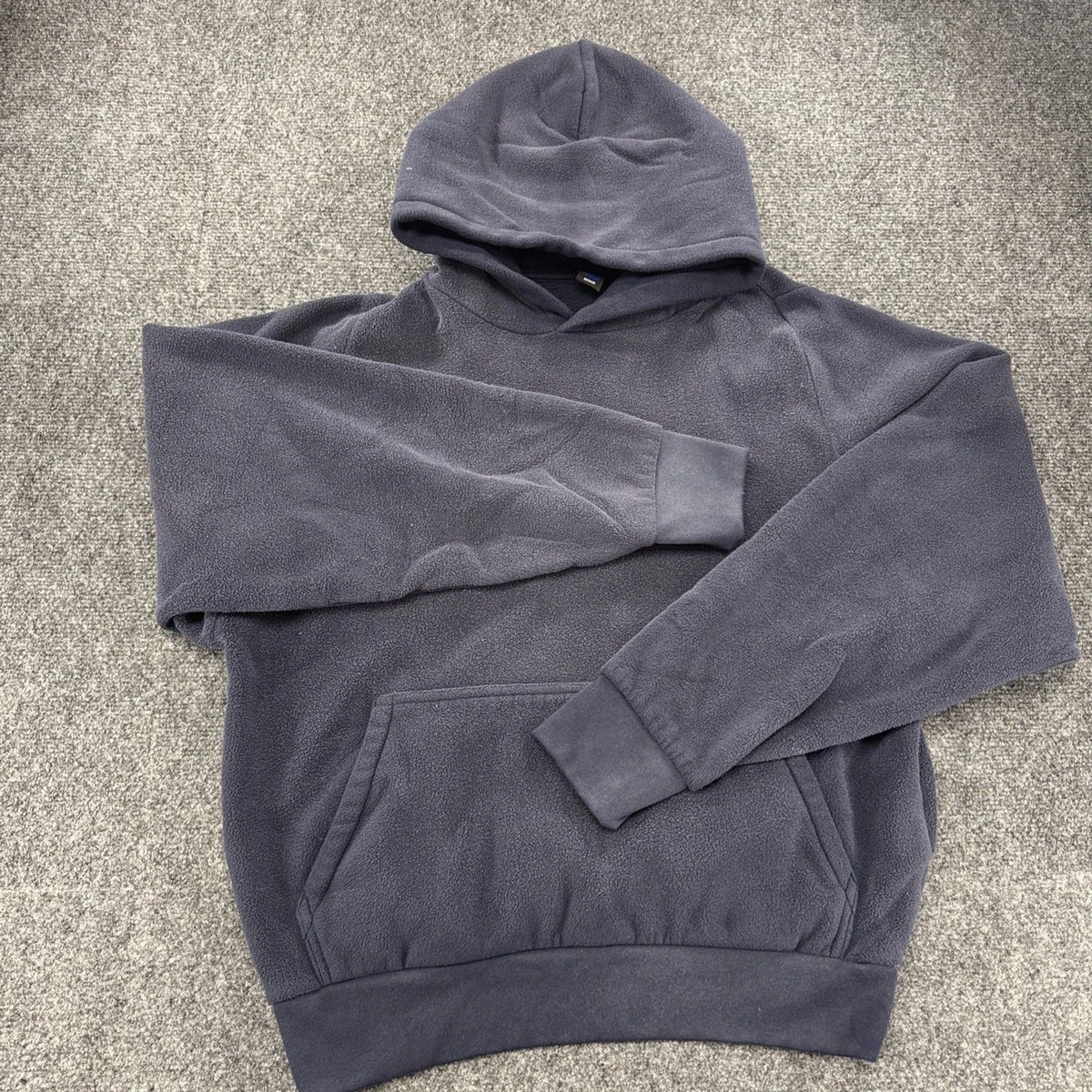 YZY Yeezy Polar Fleece Hoodie Medium Navy Blue Faded Oversized Pullover