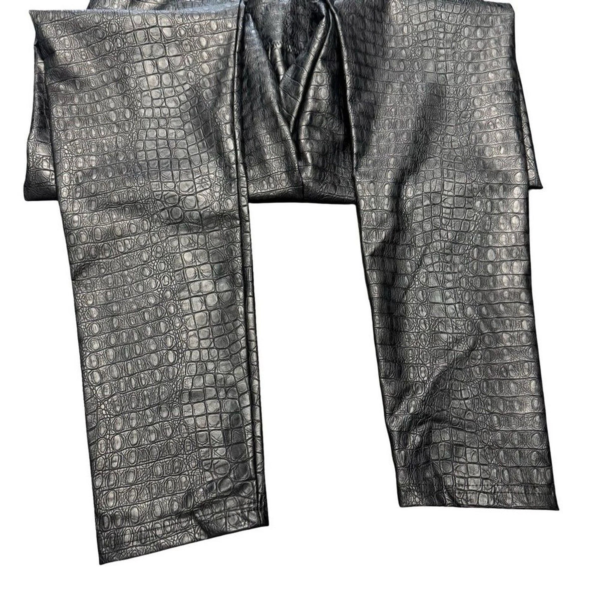 7 For All Mankind Croc Embossed Coated Pants Women’s Large Black Skinny