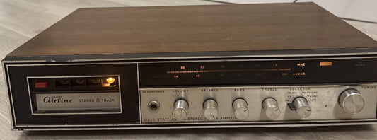 Vintage Montgomery Ward Airline GEN2810A AM/FM Stereo 8 Track Receiver Powers On