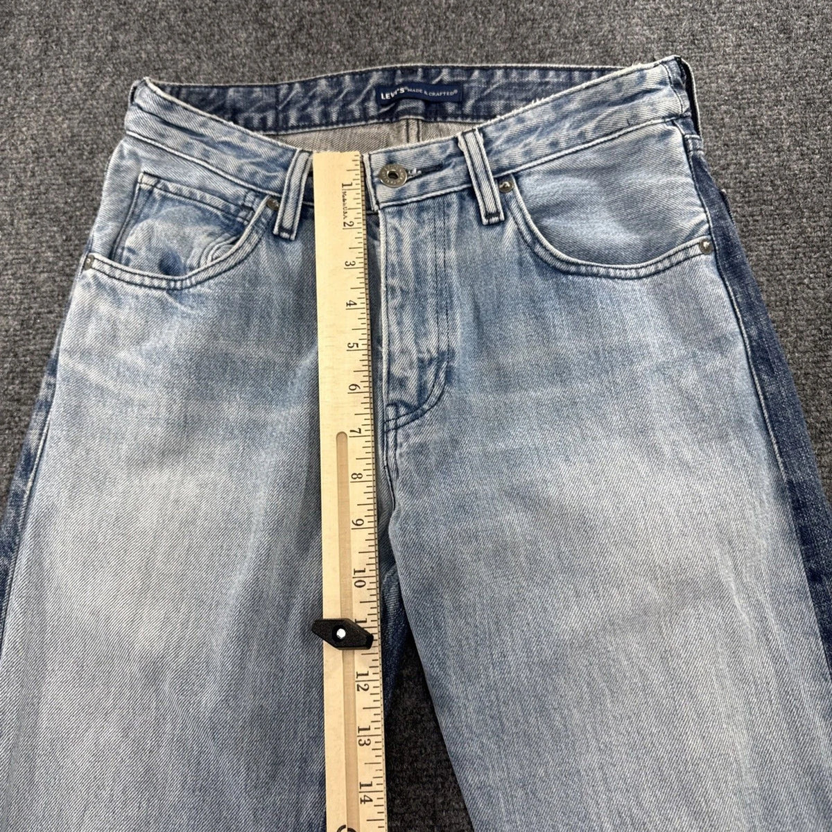 Levis Made Crafted Womens Two Tone Side Stripe Straight Leg Jeans 26 Cotton Blue