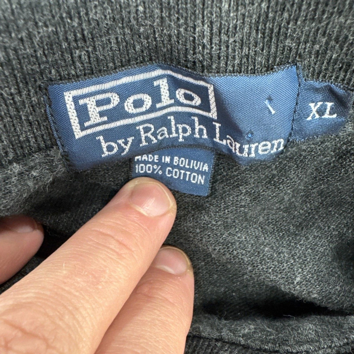 Vintage 90s Polo Ralph Lauren Polo Shirt Men’s XL Gray Made in Bolivia Pony Logo