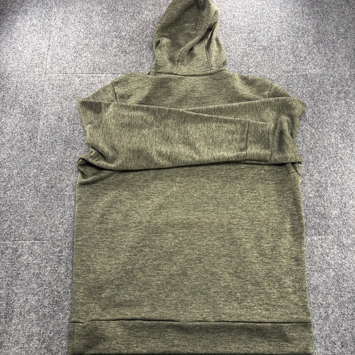 Under Armour Hoodie Mens M Olive Green Heather Loose Fit Fleece Pullover Logo