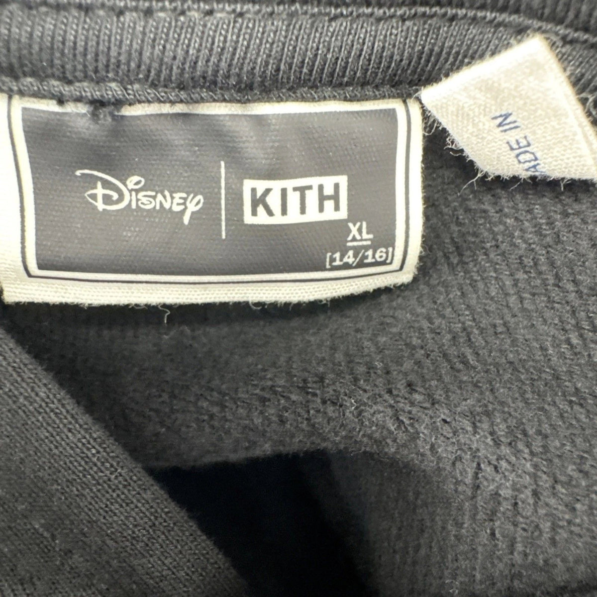 Kith x Disney Mickey Mouse Box Logo Hoodie Kids XL 14-16 Black NWOT Hype