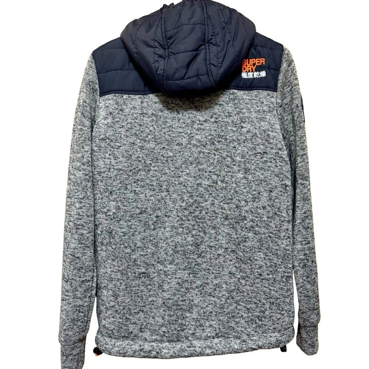 Superdry Storm Hybrid Jacket Men’s M Gray Quilted Fleece Hooded