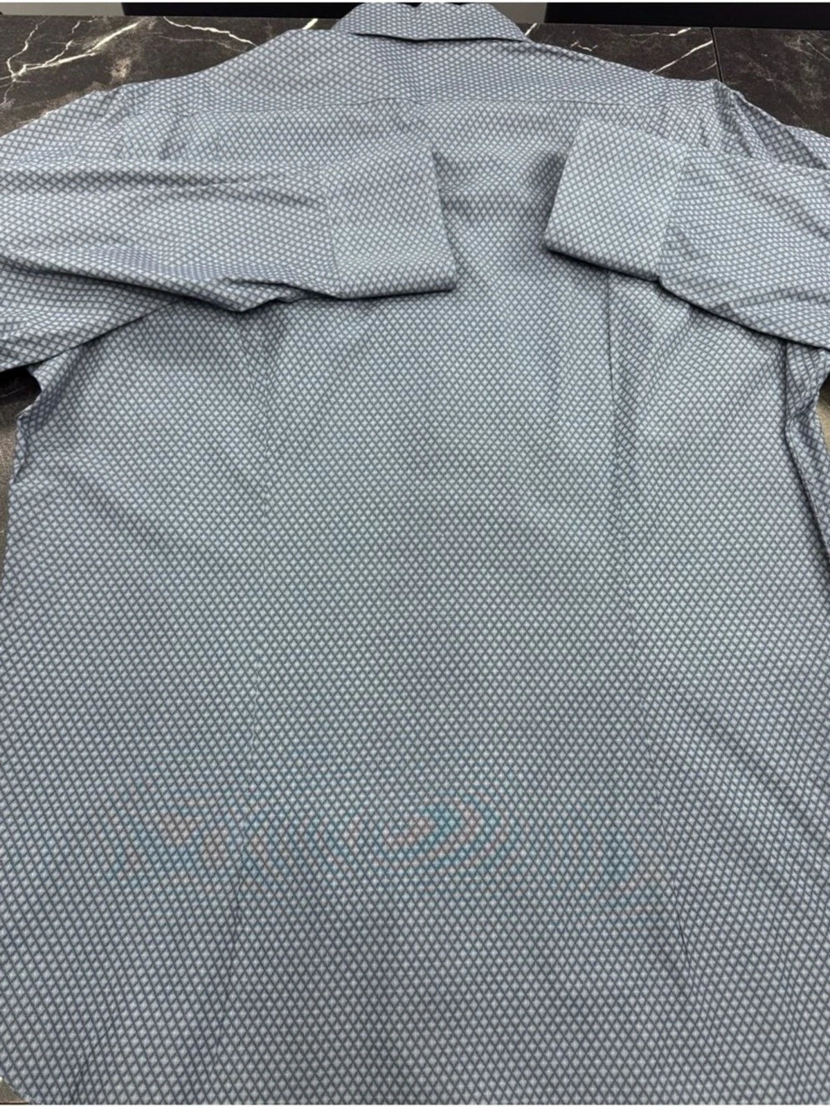 Michael Bastian Blue Micro Print Dress Shirt Men's L 16.5 34/35 EUC Slim Fit