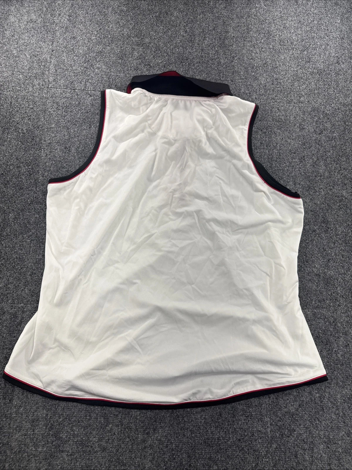 Greg Norman Play Dry Sleeveless Golf Polo White Black Red Women’s XL