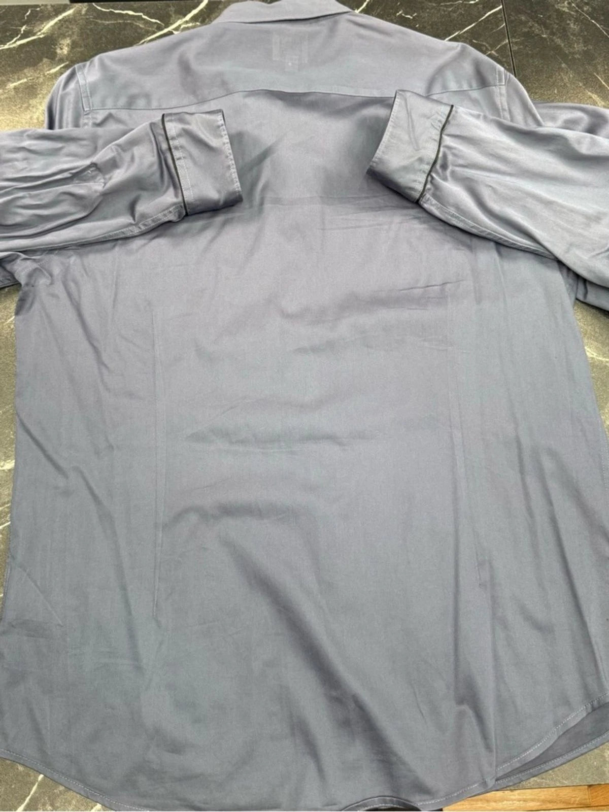 Guess Blue Black Contrast Dress Shirt Men's Large Button Up EUC Business Casual