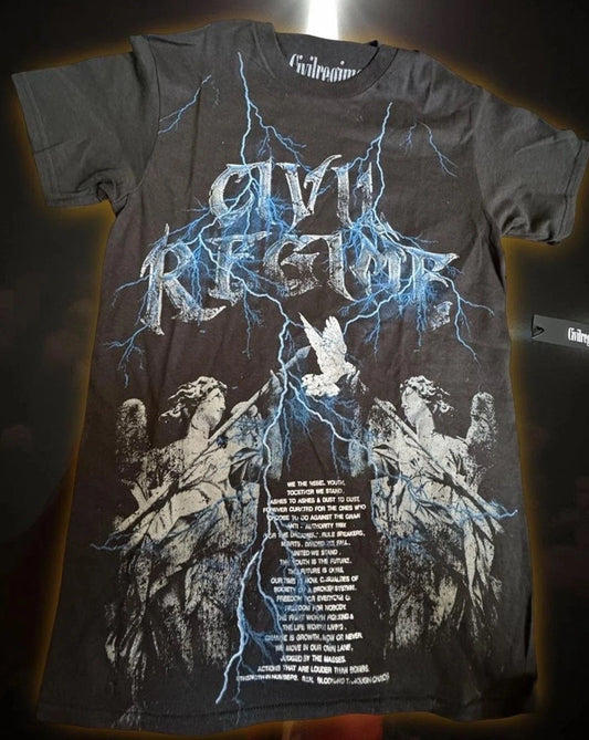 Civil Regime Chrome Angels Graphic T-Shirt Size Small NWT With Original Dust Bag