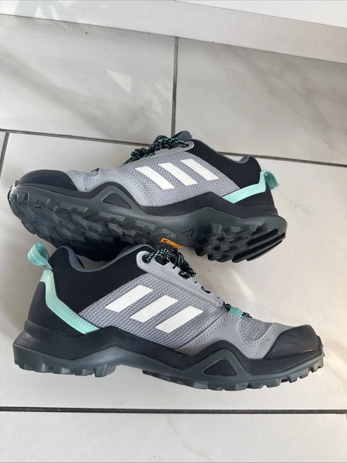 adidas Terrex AX3 FX4690 Womens 8 Gray Mint Continental Hiking Trail Shoes