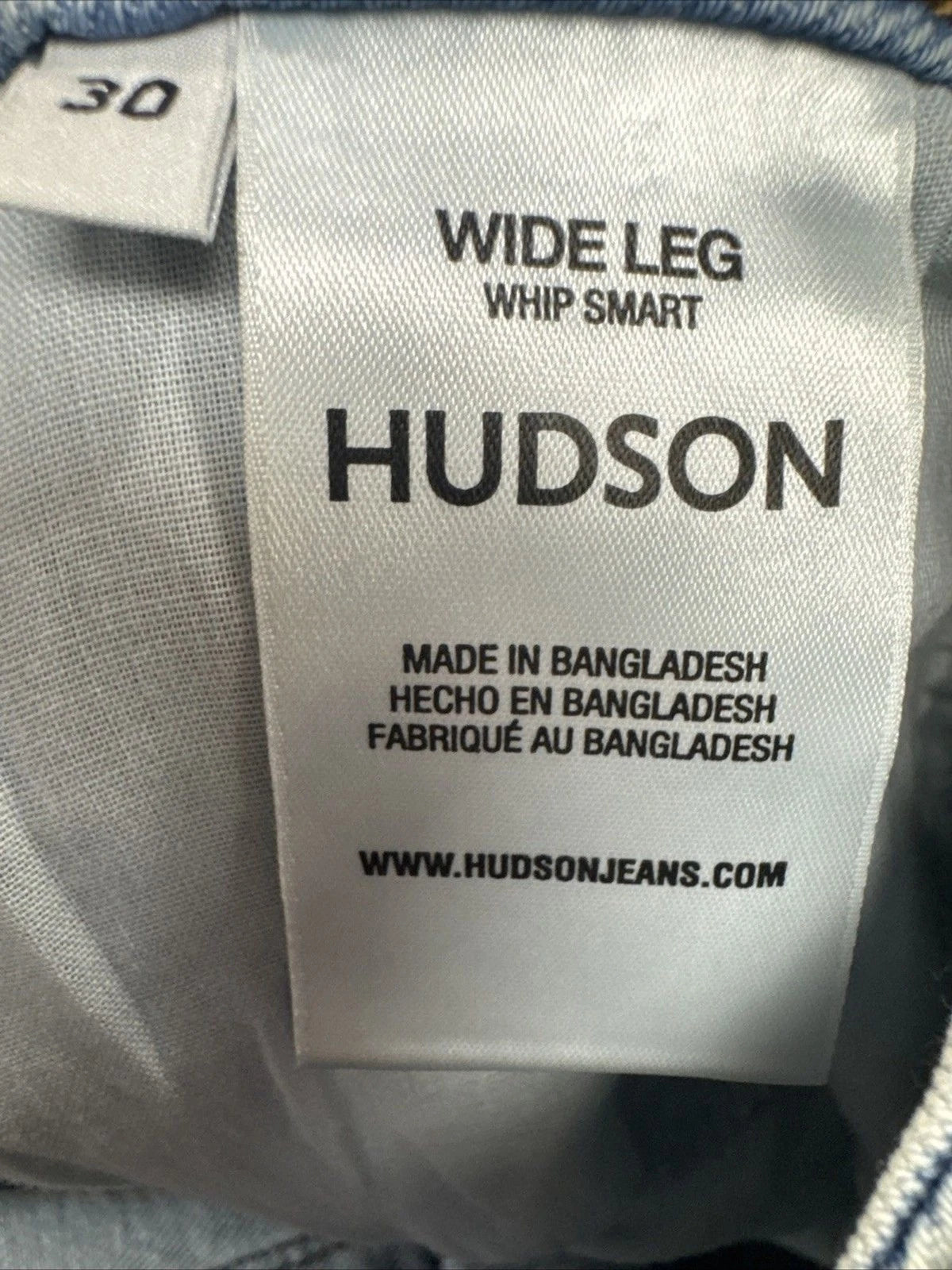Hudson Jolene Wide Leg Jeans Women 30 Light Wash High Rise 32 Inseam BNWT