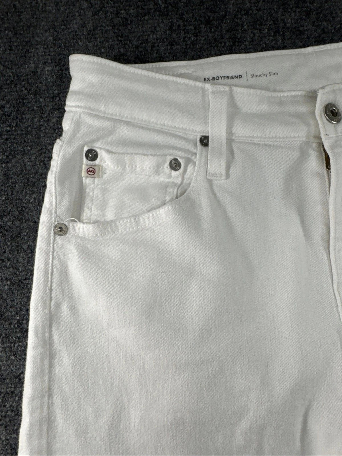 AG Ex-Boyfriend Jeans Women 28R White Slouchy Slim Designer Denim