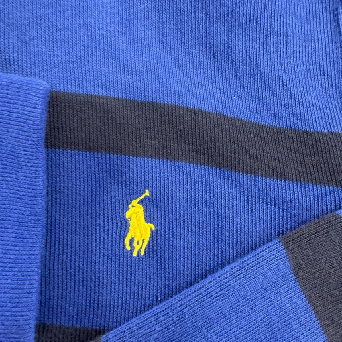Polo Ralph Lauren Boys XL 18-20 Blue Navy Stripe Quarter Zip Pullover Pony