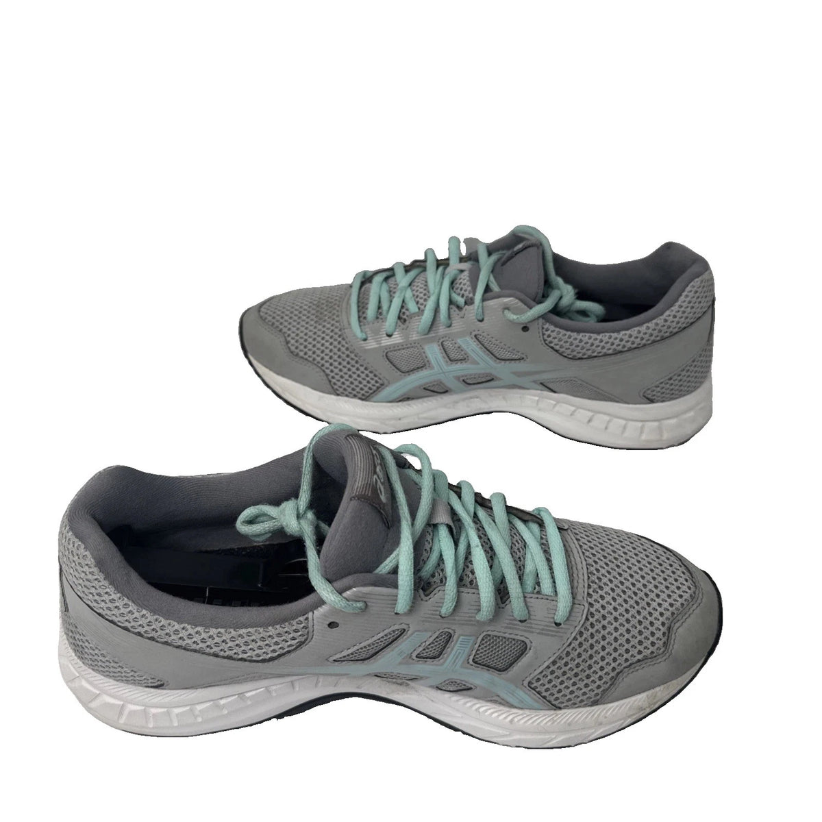 ASICS GEL-Contend 5 Women’s Size 10 Gray Aqua Running Walking Shoes 1012A234