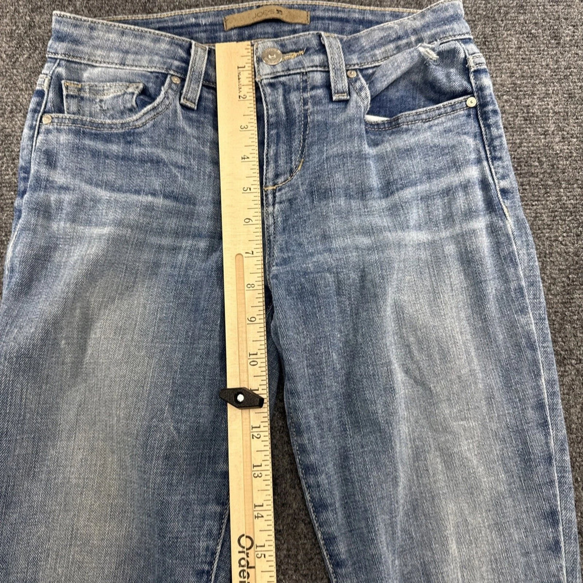 Joe’s Jeans Women’s 26 Blue Distressed Skinny Stretch Denim Raw Hem