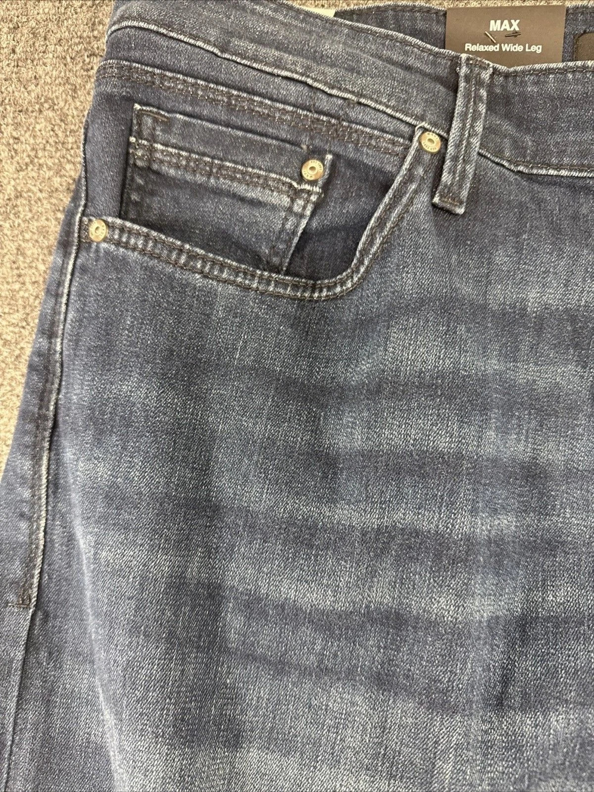 Mavi MAX Relaxed Wide Leg Jeans Men 33x32 Blue Wash Stretch Denim NWT